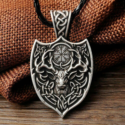 Vegvísir Deer Necklace