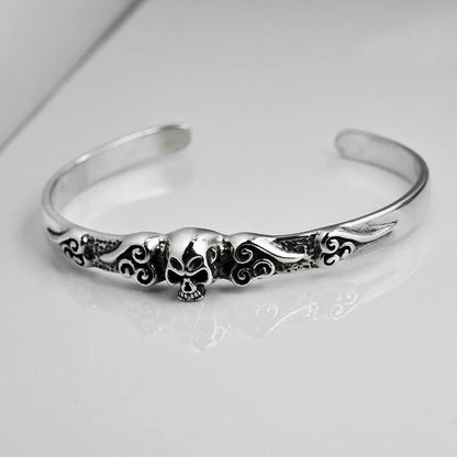 Silver Skull Cuff Bracelet