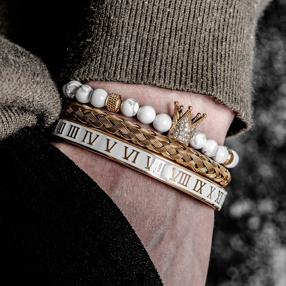 White Turquoise Crown Bracelets