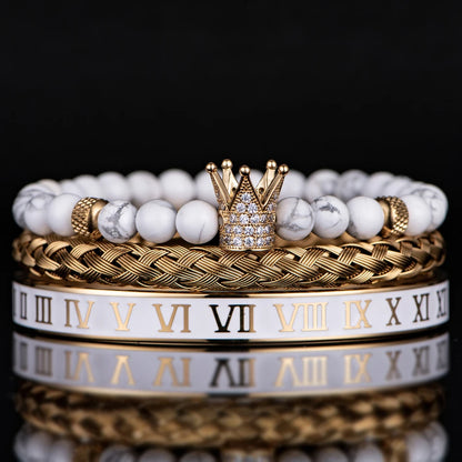 White Turquoise Crown Bracelets