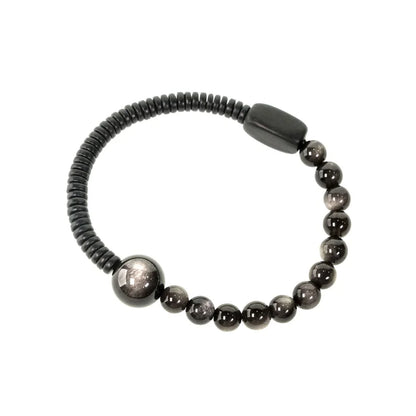 Silver Moon Obsidian Bracelet