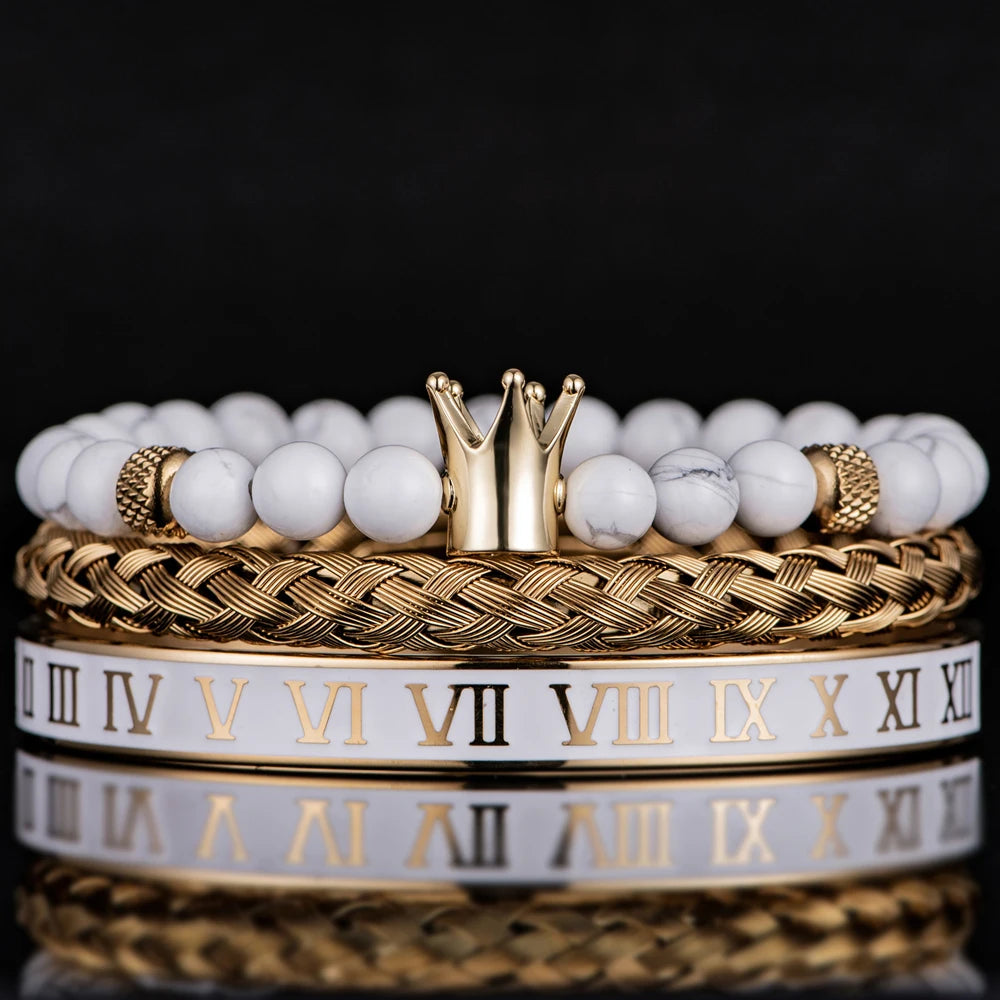 White Turquoise Crown Bracelets