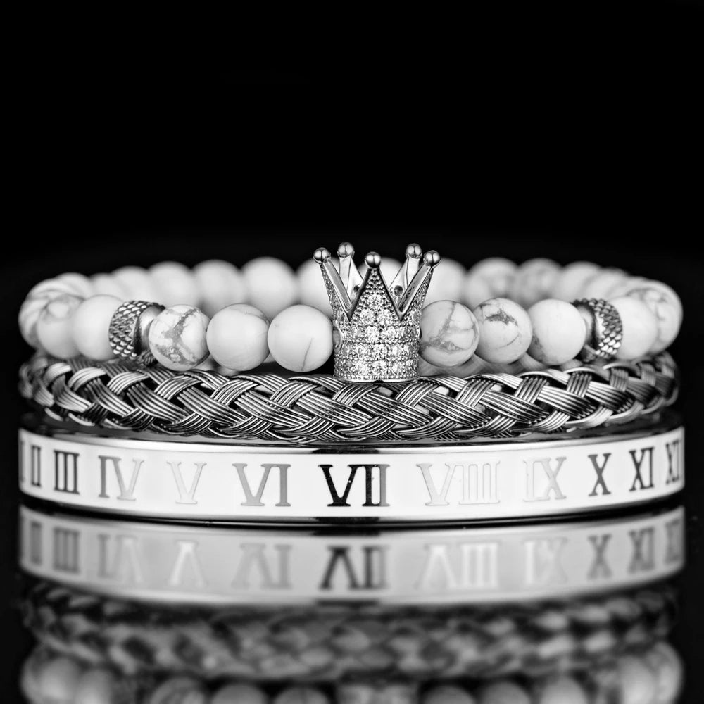 White Turquoise Crown Bracelets