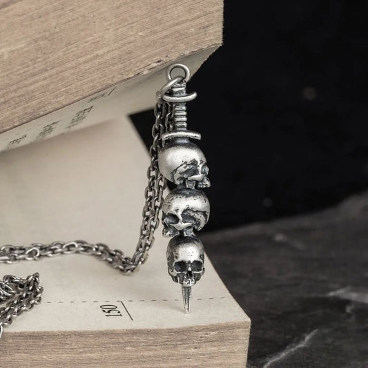 Stacked Skulls Necklace