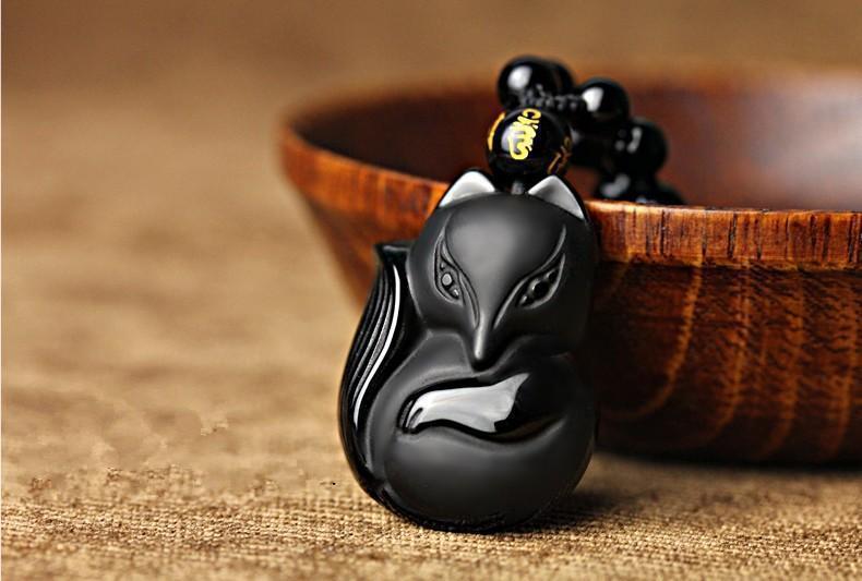 Obsidian Fox Necklace - Empire of the Gods