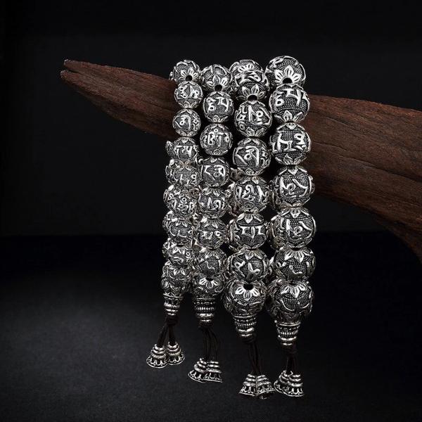 Silver Buddha Beads Bracelet - Empire of the Gods