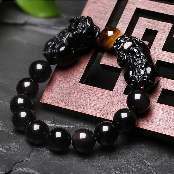 Black Obsidian Pixiu Bracelet - Empire of the Gods