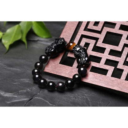 Black Obsidian Pixiu Bracelet - Empire of the Gods