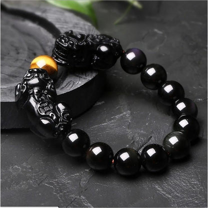 Black Obsidian Pixiu Bracelet - Empire of the Gods