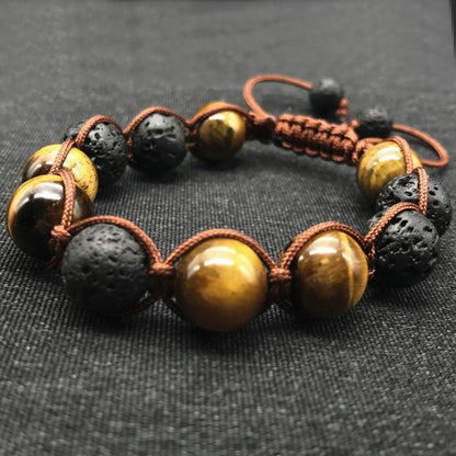 Volcanic Lava & Tiger Eye Bracelet - Empire of the Gods