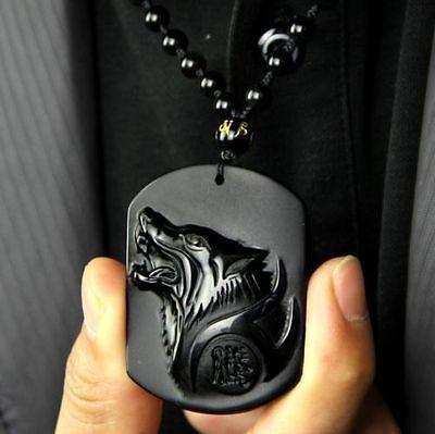 Obsidian Wolf Necklace - Empire of the Gods