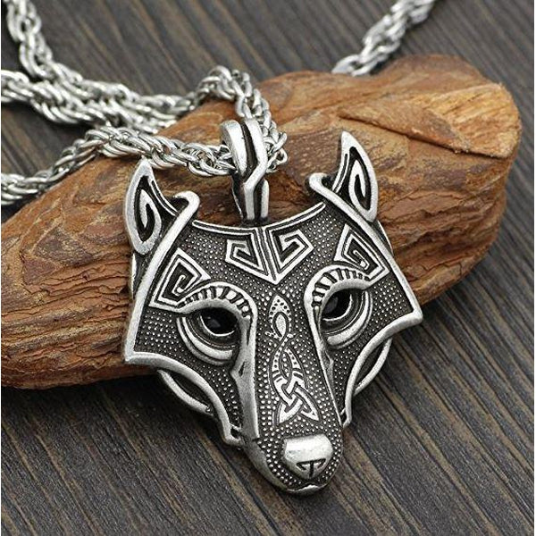 Norse Wolf Head Pendant Necklace - Empire of the Gods