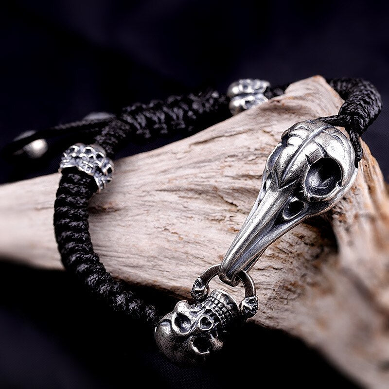 925 Sterling Silver Raven Bracelet - Empire of the Gods