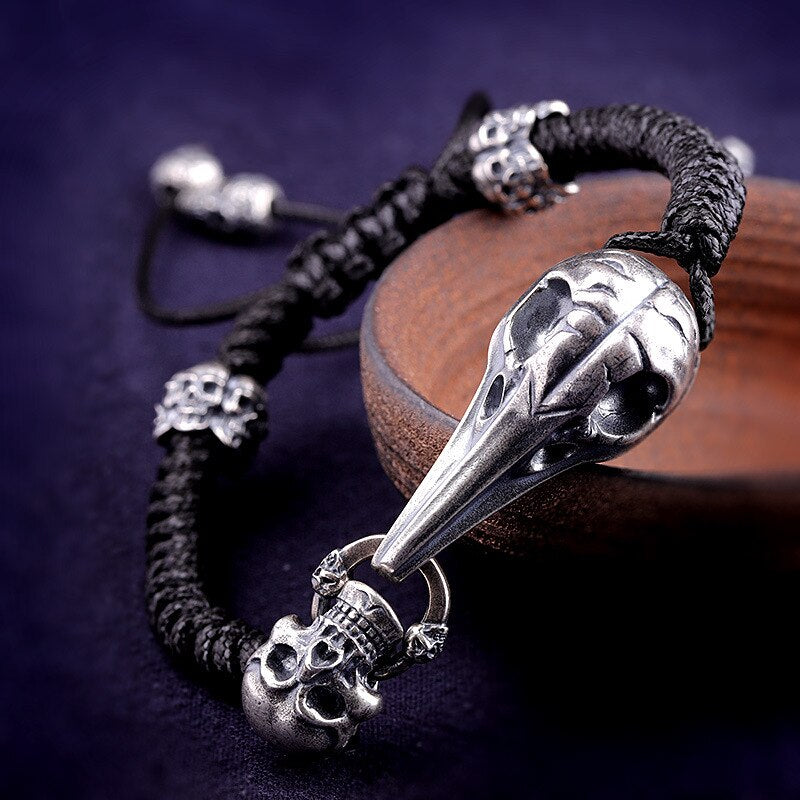 925 Sterling Silver Raven Bracelet - Empire of the Gods