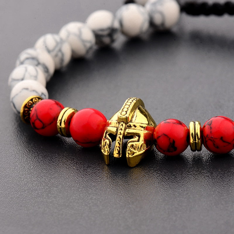 Spartan Helmet Stone Bracelets - Empire of the Gods