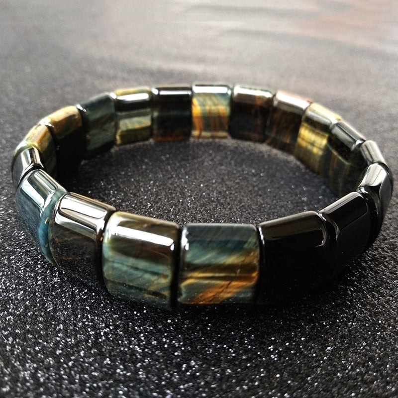 Blue & Yellow Tiger Eye Bracelet - Empire of the Gods