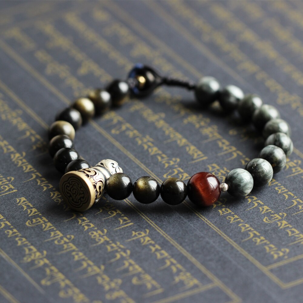 Gold Obsidian Bell Bracelet - Empire of the Gods