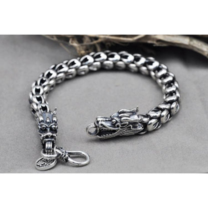 925 Sterling Silver Dragon Bracelet - Empire of the Gods