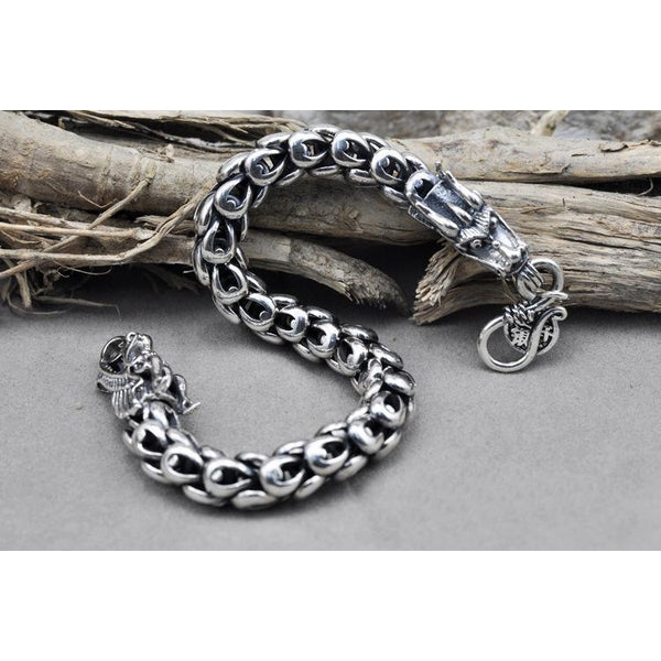 925 Sterling Silver Dragon Bracelet - Empire of the Gods