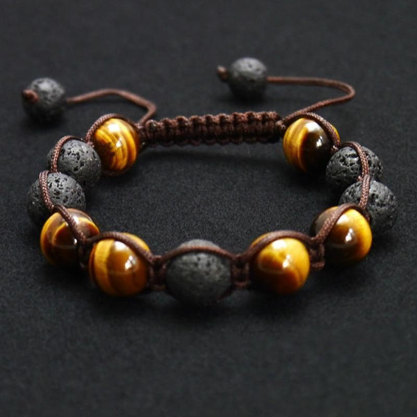 Volcanic Lava & Tiger Eye Bracelet - Empire of the Gods