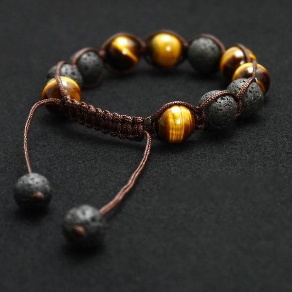 Volcanic Lava & Tiger Eye Bracelet - Empire of the Gods