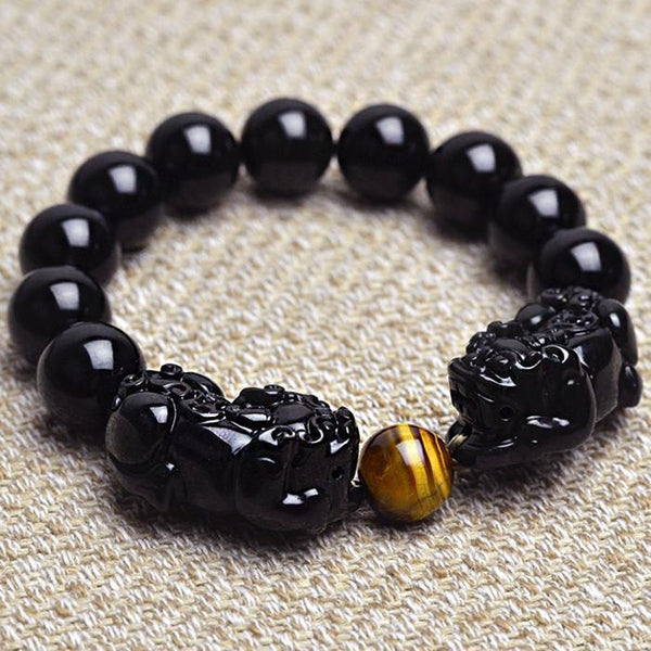 Black Obsidian Pixiu Bracelet - Empire of the Gods