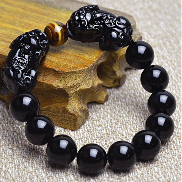 Black Obsidian Pixiu Bracelet - Empire of the Gods