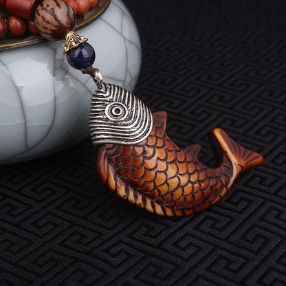 Wooden Koi Fish Necklace - Empire of the Gods