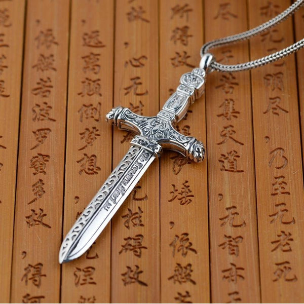 Handmade 925 Sterling Silver Sword Pendant - Empire of the Gods