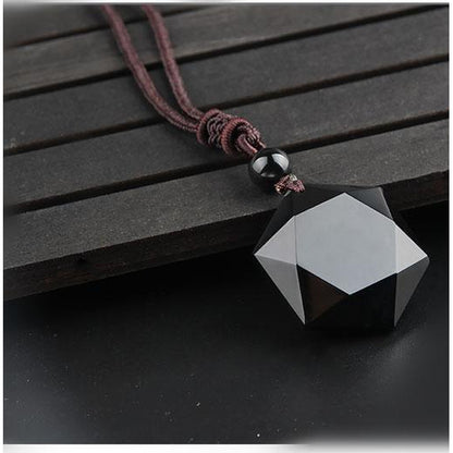 Obsidian Star of David Necklace - Empire of the Gods