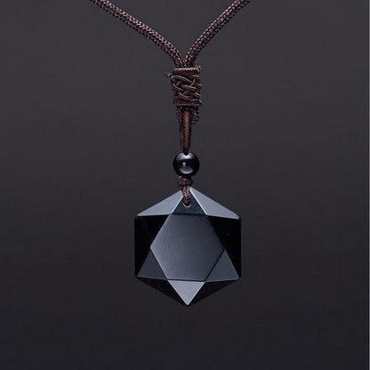 Obsidian Star of David Necklace - Empire of the Gods