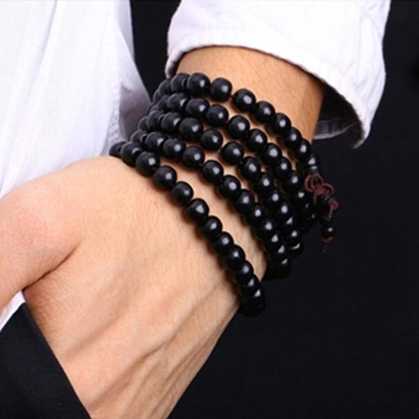 Ebony Tibetan Prayer Beads Bracelet - Empire of the Gods