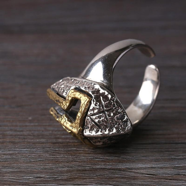 Hammered Spartan Helmet Ring - Empire of the Gods