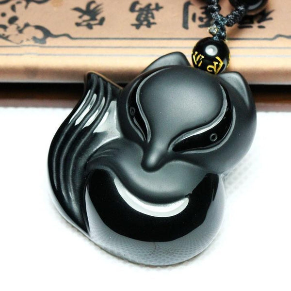 Obsidian Fox Necklace - Empire of the Gods