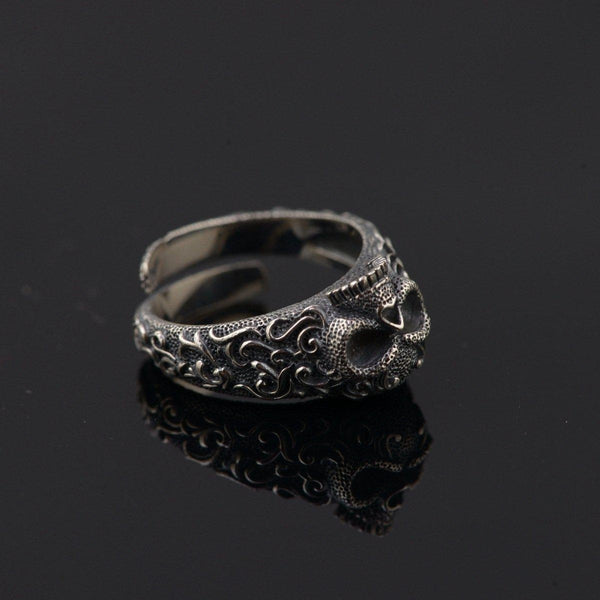 925 Sterling Silver Ancient Skull Ring - Empire of the Gods