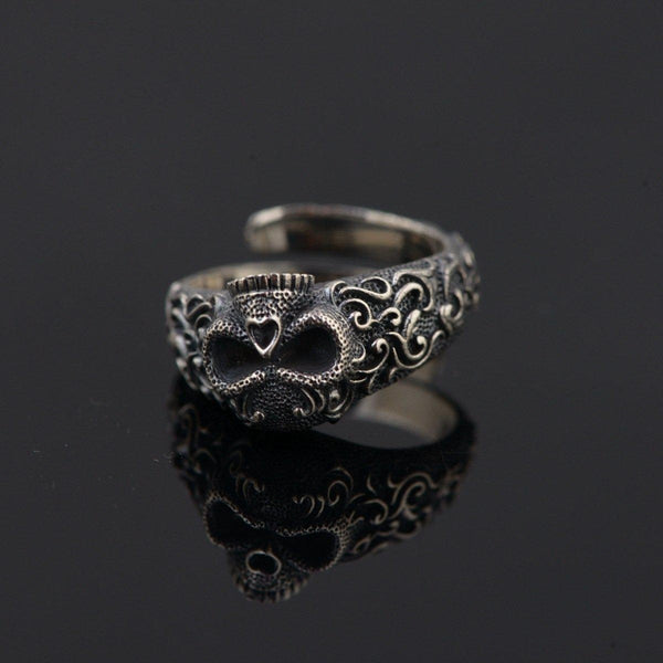 925 Sterling Silver Ancient Skull Ring - Empire of the Gods