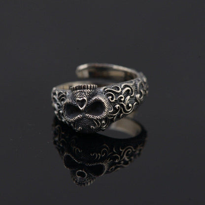 925 Sterling Silver Ancient Skull Ring - Empire of the Gods