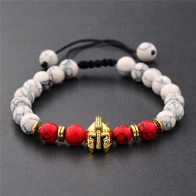 Spartan Helmet Stone Bracelets - Empire of the Gods