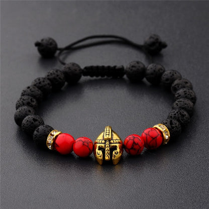 Spartan Helmet Stone Bracelets - Empire of the Gods