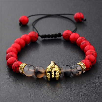 Spartan Helmet Stone Bracelets - Empire of the Gods