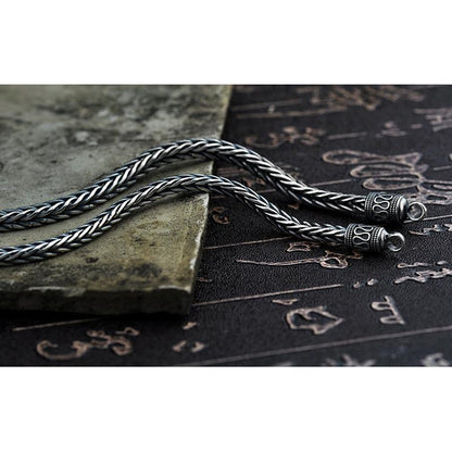 925 Sterling Silver Handmade Braided Chain Bracelet - Empire of the Gods