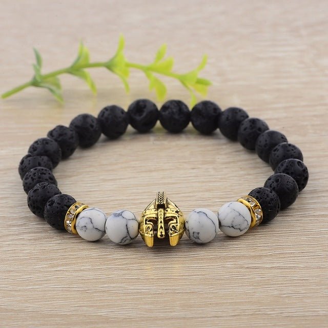 Spartan Helmet Stone Bracelets - Empire of the Gods