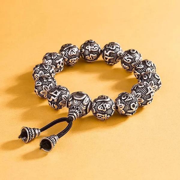 Silver Buddha Beads Bracelet - Empire of the Gods