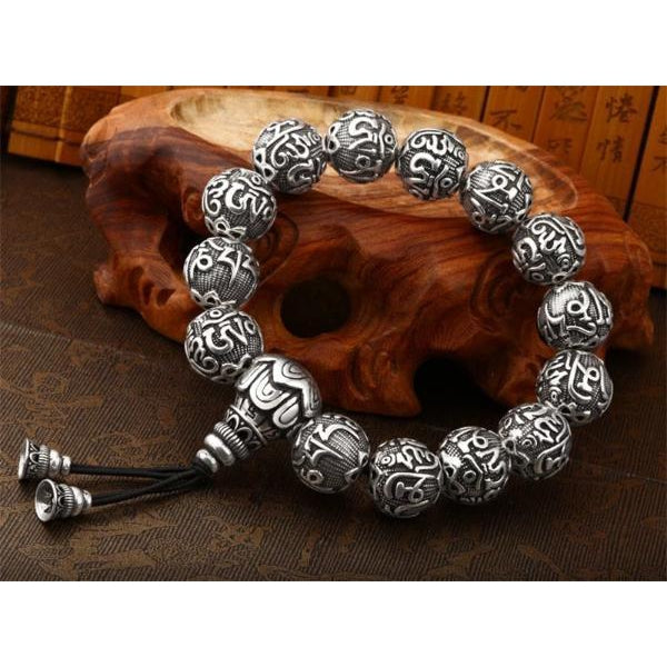 Silver Buddha Beads Bracelet - Empire of the Gods